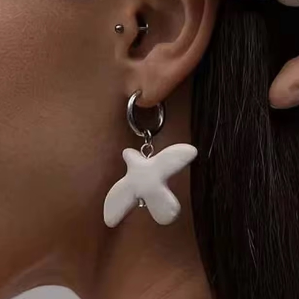 Round Ear Hoop White Peace Dove Earrings Jewelry - Picture 9 of 13